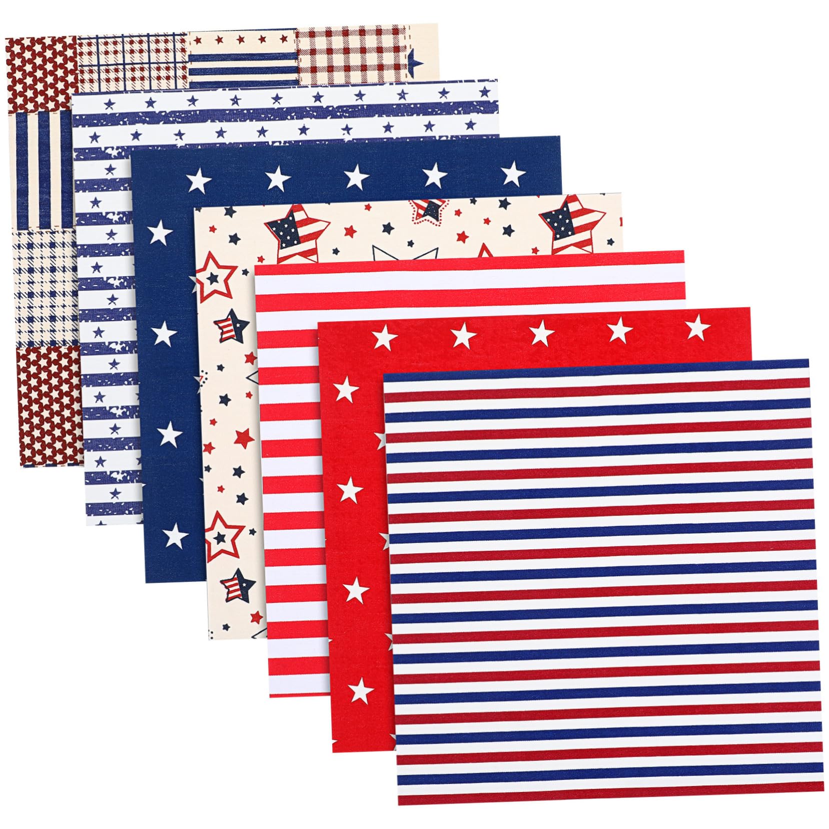Amazon | JEWEDECO 14個アメリカ国旗デザイン コッ パッチワーク布